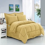Elegant Comfort Wrinkle Resistant Silky Soft Dobby Stripe Bed-in-a-bag. Fixed Price $79.48.