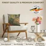 Monet Japanese Bridge Belgian Jacquard Cushion Cover 18X18 Pillow. Fixed Price $59.00.