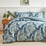 Aikasy Blue Green Queen Comforter Set With Sheets,bed In Bag 7-PIECES,PALM .... Fixed Price $64.59.