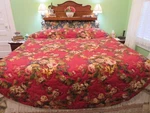 High End Quality Red Floral Twin Comforter & Pillow Sham Custom Made Euc. Fixed Price $50.00.