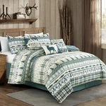 Northwest Cabin 7-PIECE Comforter Set Pine Tree Fish Deer Queen Bedding. Fixed Price $129.99.