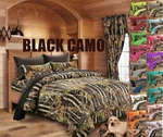 3 Pc Full Size Black Comforter With 2 Pillowcases Camouflage Blanket. Fixed Price $69.88.