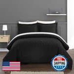 Chic Home Jazmine Comforter Set Embossed Embroidered Quilted Geometric Vine. Fixed Price $42.37.