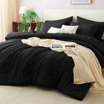 Cozylux Queen Comforter Set Black 7 Pieces Bag Soft Bedding. Fixed Price $75.33.