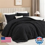 Andency Fluffy Comforter Set Queen Size Black Sherpa Fleece Super Soft Warm. Fixed Price $62.28.