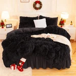 Fluffy Black Comforter Set King Size, 3 Pieces Winter Faux Fur Warm Soft Fuzzy. Fixed Price $90.33.