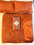 Waterford Fine Linens Ashbourne King Comforter Throw Pillows One Sham Paprika. Fixed Price $199.00.