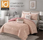 Intelligent Design Twin Comforter Set Pink Gold Geometric 4-PIECE Bedding. Fixed Price $30.00.