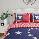 Glory American Flag Star Print Set Bedspread Quilted Blanket Coverlet. Fixed Price $59.99.