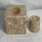 Veratex Tissue Cover Toothbrush Holder 2PC Set Sand Seashells Beige White. Fixed Price $26.99.