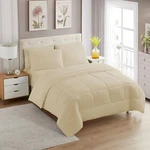 Beige Twin Xl 7-PIECE Comforter Set With Soft Down Alternative & Microfiber Shee. Fixed Price $220.99.