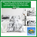 Soft Marble Patterned Comforter Set - Queen Size, 3 Pieces Elegant Bedrooms. Fixed Price $55.79.