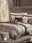 Madison Park 6 Pc Comforter Set Black Gray White Cal King. Fixed Price $34.50.