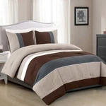 Wpm 3 Piece Brown Beige King Comforter Modern Design Set. Mult.... Fixed Price $73.57.