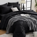 7 Piece King Comforter Set Ultra Soft Bedding Black Hevumyi Season Flat. Fixed Price $104.99.