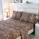 4PCS Leopard Bedding Queen Size Print Set Included 1 Fitted. Fixed Price $43.89.