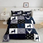 Manfei Camo Deer Antlers Comforter Set Full,geometric Plaid Patchwork Bedding.... Fixed Price $60.74.