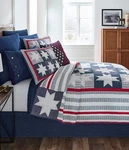 Cremieux Miller Patriotic Americana 100% Cotton King Quilt Mini Set - Nwt. Fixed Price $174.99.