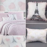 10PC Envogue Paris Full Comforter Sheet Pillow Set Eiffel Tower Heart Sequins. Fixed Price $159.99.