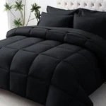 Jollyvogue Comforter Set, Ultra-soft Bed In Bag QUEEN(88"*88"), Black. Fixed Price $48.99.