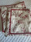 Custom Covington Pillows Covers Red Floral French Country Ric Rac Set Of 2 18X18. Fixed Price $40.00.