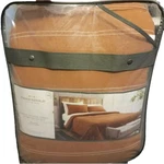 Brand New Threshold Simple Woven Stripe King Comforter & Sham Set Color Cognac. Fixed Price $49.95.