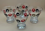Set Of 4 Tag Ltd Retro Martini Cocktail 8OZ Glasses Multicolor Olives Mcm Style. Fixed Price $29.95.