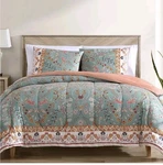 Nwt Fairfield Square Full/queen Reversible Comforter & 2 Shams Set. Green Floral. Fixed Price $15.00.