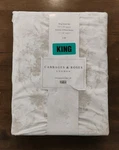 Cabbages & Roses - Beige Floral King Duvet Cover Set Burleigh Linen 2 Shams *new. Fixed Price $110.00.