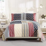 Americana Cotton Quilt Set Stars Stripes Modern Heirloom. Fixed Price $119.00.