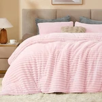 Luxurious Fleece Queen Comforter Set - Soft Cherry Blossom Bedding & 2 Pillow Ca. Fixed Price $116.99.