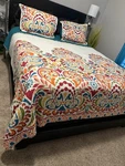 Lush Decor Clara Quilt 3 Piece Reversible Bedding Set, Full Queen, Turquoise. Fixed Price $38.99.