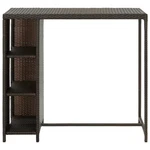 Bar Table Kitchen Bistro With Storage Rack Brown Poly Rattan Vidaxl. Fixed Price $82.99.