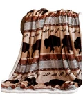 Carstens Home Wrangler Buffalo Southwestern Sherpa Fleece Throw Blanket Blue. Fixed Price $50.16.