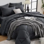7 Pieces Queen Comforter Set, All Season Reversible Bed In Bag, Ultra Soft .... Fixed Price $71.59.