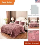 Lavish Pink King Faux Fur Blanket, 2-LAYER Design, 90"X104" For All Seasons. Fixed Price $79.98.