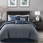 King Size Biloxi Piece Comforter Set Blue Contemporary Madison Park MP10-3734. Fixed Price $126.00.