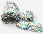 Vintage Croscill Style Abstract Floral Ruffled Comforter Set Queen Bedskirt Sham. Fixed Price $129.99.