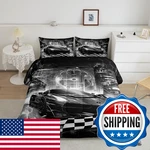 Feelyou Boys Black Race Car Twin Size Bedding Set Kids Racing Decor. Fixed Price $109.79.