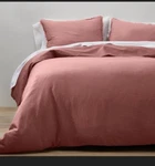 Casaluna Duvet Cover Set Heavyweight Cotton Sateen Corner Ties, Rose, King. Fixed Price $74.99.