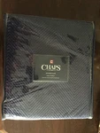 New Pkg Chaps Beekman Place Cotton Quilted Coverlet Dark Blue King Sz. Fixed Price $149.95.