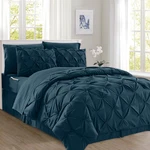 Elegant 8-PIECE Pinch Pleated Comforter Set All Season Complete Bed. Fixed Price $77.03.