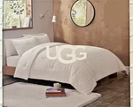 Ugg Devon King Size Textured Comforter Set White Stripe Soft And Pretty New. Fixed Price $159.77.