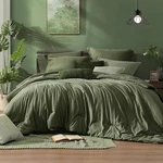 Queen Comforter Set - 7 Pieces Cationic Dyeing Olive Green Bed Bag. Fixed Price $139.99.