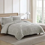 Gray Medallion Chenille Comforter Set, King Size, 3-PIECE. Fixed Price $194.99.