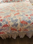 Martha Stewart Whim Comforter Pink Flamingo Blue Lagoon Reversible Stripes F/q. Fixed Price $39.99.