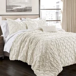 Lush Decor Ravello Pintuck Comforter Set - Luxe 5 Piece Textured Bedding .... Fixed Price $77.24.