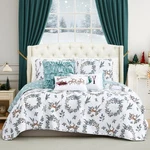 Inc. Christmas Quilt Set, Twin/twin Xl Size 5-PIECE Holiday Bedding W/s.... Fixed Price $47.17.
