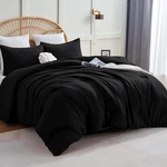 Queen Comforter Set Black, 3 Pieces Solid Breathable Quilted. Fixed Price $49.12.