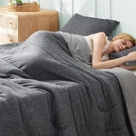 Bedsure King Comforter - Cooling And Warm Set, Dark Grey Reversible A.... Fixed Price $89.35.